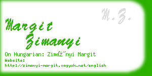 margit zimanyi business card